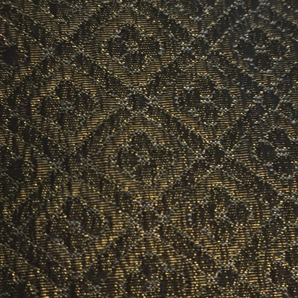 LOFT Metallic Jacquard Shift Pleated Mini Skirt Black Gold Size 12 Holiday Party - Picture 6 of 9